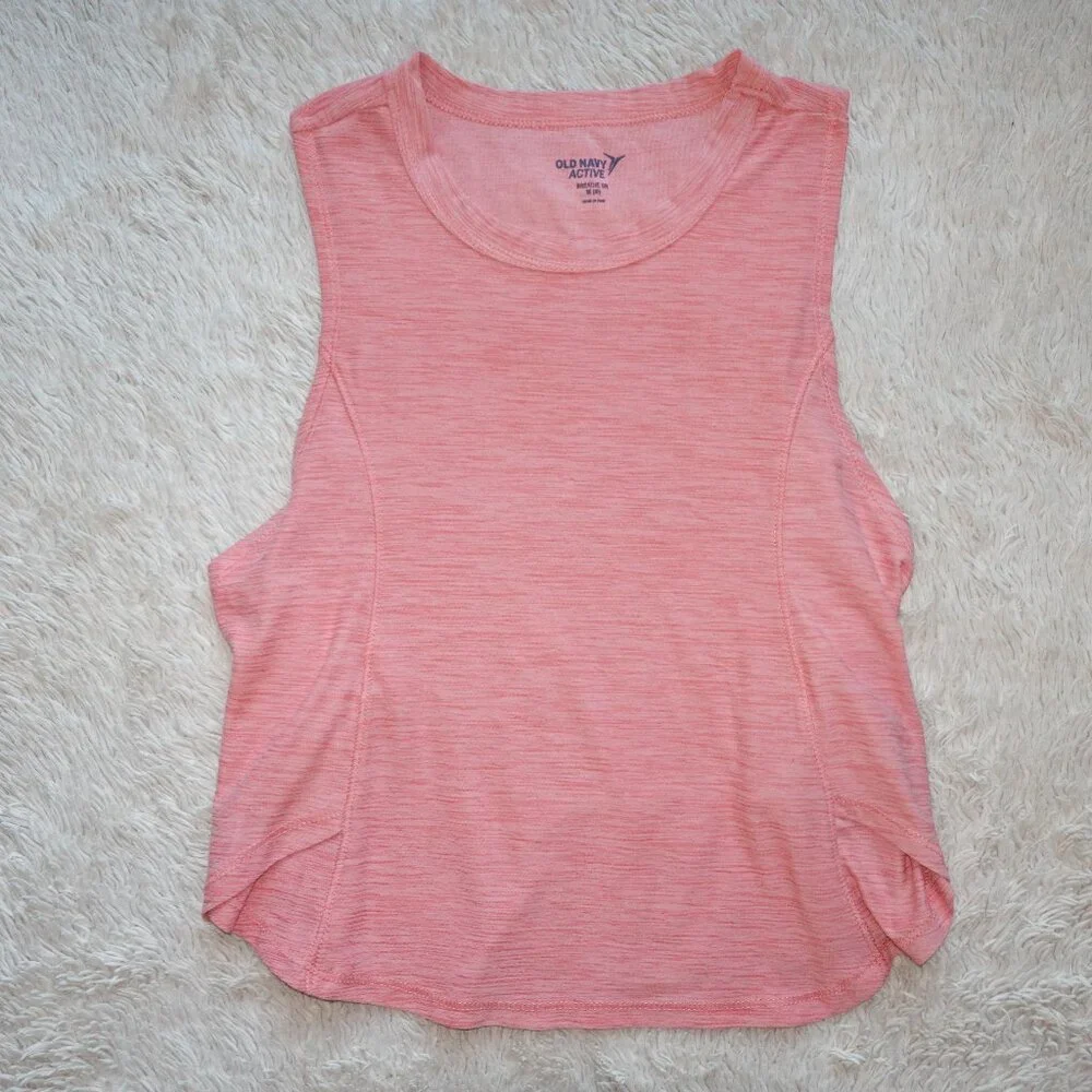 Girls Size Medium (8) Old Navy Active Tank Top Breathe On - Peach